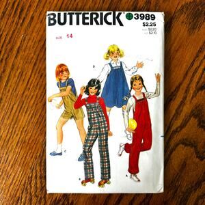 Vintage 1980s Butterick 3989 Sewing Pattern Size S Embroidered Overalls COMPLETE